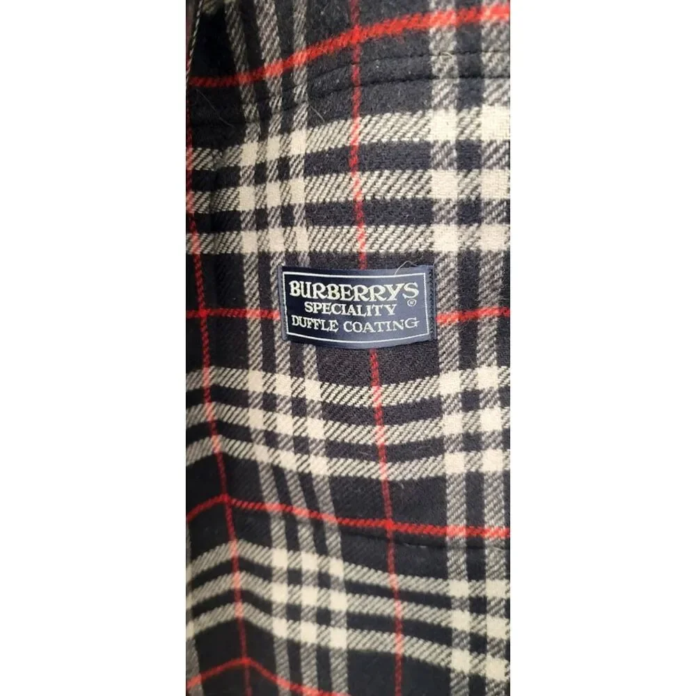Burberry Wool Duffle Coat Toggle Fasts Gloverall English Old Money Navy Sz. 8/S - Picture 12 of 14